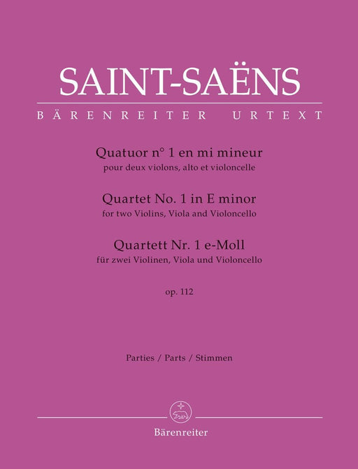 Quartett for zwei Violinen, Viola und Violoncello Nr. 1 e-Moll op. 112 聖桑斯 四重奏 小提琴 中提琴 大提琴 騎熊士版 | 小雅音樂 Hsiaoya Music