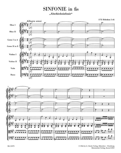 Symphony F-sharp minor Hob. I:45 "Farewell Symphony" 海頓 交響曲 騎熊士版 | 小雅音樂 Hsiaoya Music