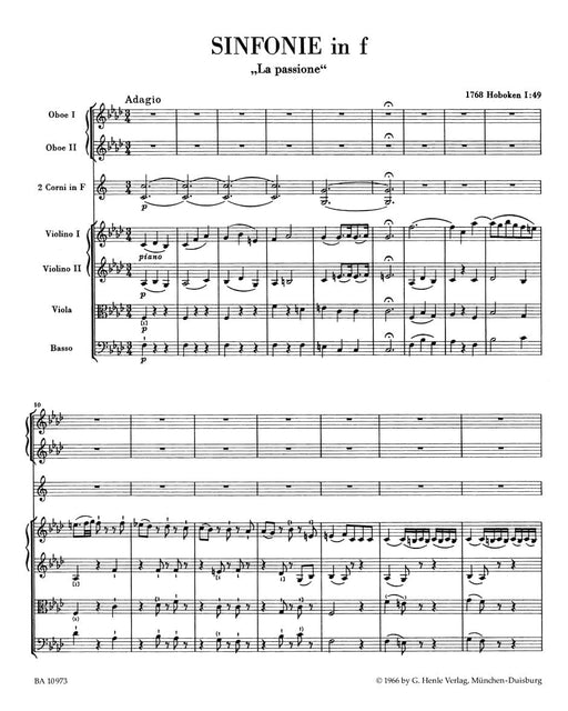 Symphony F minor Hob. I:49 "La passione" 海頓 交響曲 受難交響曲 騎熊士版 | 小雅音樂 Hsiaoya Music
