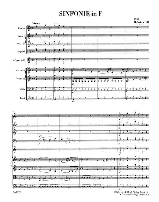 Symphony F major Hob. I:89 海頓 交響曲 騎熊士版 | 小雅音樂 Hsiaoya Music