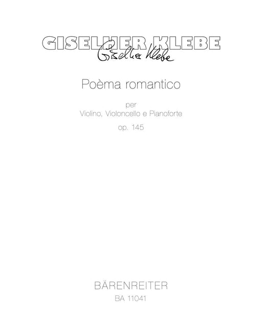 PoÞma romantico per Violino, Violoncello e Pianoforte op. 145 克雷貝 小提琴大提琴 鋼琴 騎熊士版 | 小雅音樂 Hsiaoya Music