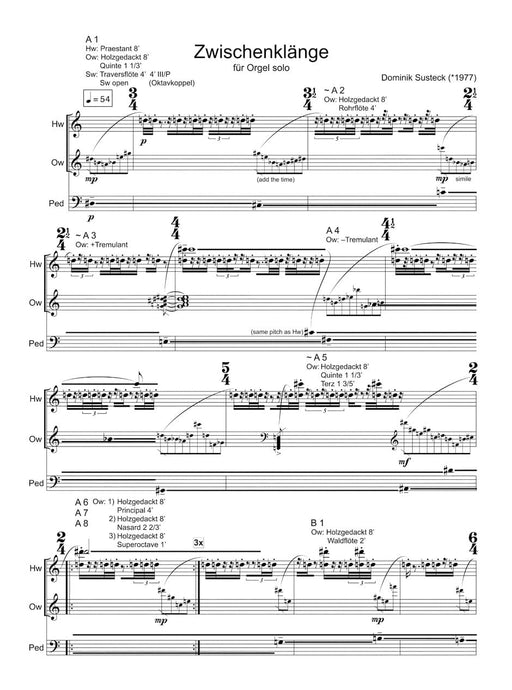 Zwischenklänge for Organ Solo (2011) 管風琴 獨奏 騎熊士版 | 小雅音樂 Hsiaoya Music