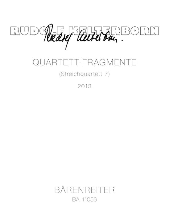 Quartet Fragments (String Quartet 7) (2013) 四重奏 弦樂四重奏 騎熊士版 | 小雅音樂 Hsiaoya Music
