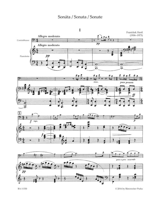Sonata for Double Bass and Piano 奏鳴曲 鋼琴 騎熊士版 | 小雅音樂 Hsiaoya Music