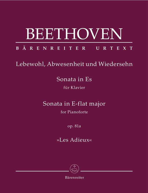 Sonata for Pianoforte E-flat major op. 81a "Les Adieux" (Lebewohl, Abwesenheit und Wiedersehn) 貝多芬 奏鳴曲 鋼琴 騎熊士版 | 小雅音樂 Hsiaoya Music