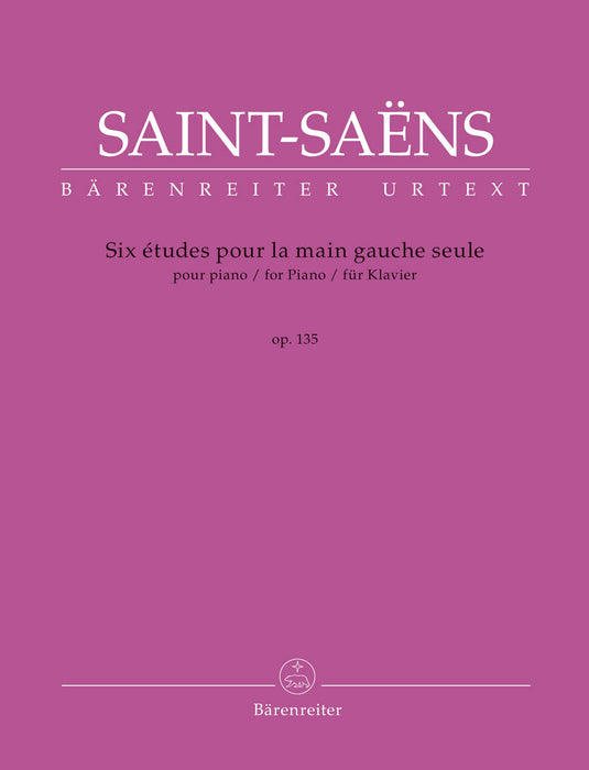 Six Études pour la main gauche seule for Piano op. 135 R 54 聖桑斯 鋼琴 熊騎士版(小熊版) | 小雅音樂 Hsiaoya Music