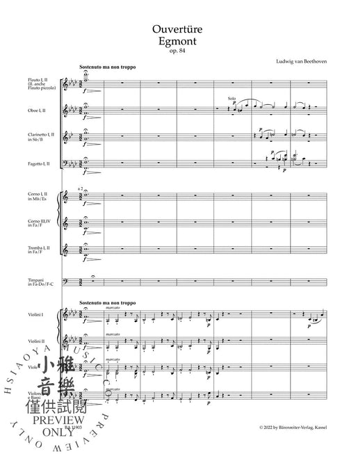 Overture "Egmont" for Orchestra op. 84 貝多芬 艾格蒙序曲管弦樂團 管弦樂團 熊騎士版(小熊版) | 小雅音樂 Hsiaoya Music