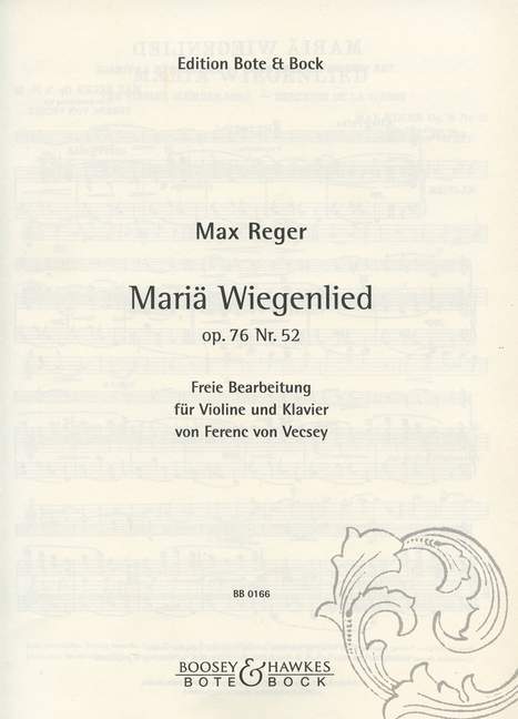 The Virgins Slumber Song op. 76/52 (Mariä Wiegenlied) 雷格馬克斯 歌 小提琴加鋼琴 柏特-柏克版 | 小雅音樂 Hsiaoya Music