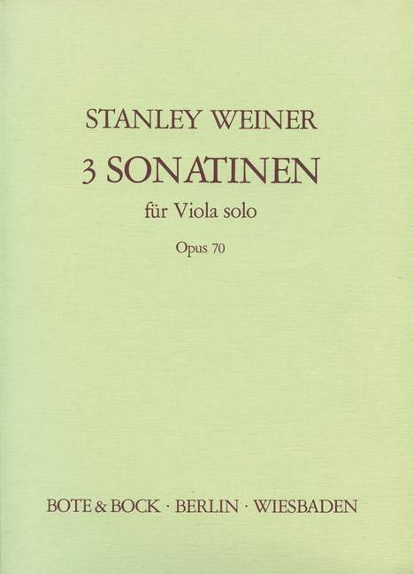 Three Sonatinas op. 70 小奏鳴曲 中提琴獨奏 柏特-柏克版 | 小雅音樂 Hsiaoya Music