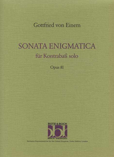 Sonata enigmatica op. 81 艾能 奏鳴曲 低音大提琴獨奏 柏特-柏克版 | 小雅音樂 Hsiaoya Music