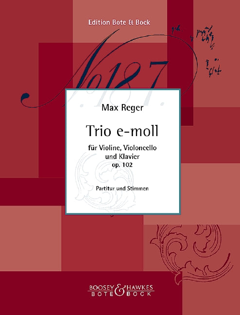 Trio e minor op. 102 雷格馬克斯 鋼琴三重奏小調 柏特-柏克版 | 小雅音樂 Hsiaoya Music