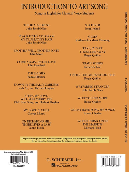 Introduction to Art Song for Baritone/Bass Songs in English for Classical Voice Students 導奏 藝術歌曲 古典 | 小雅音樂 Hsiaoya Music