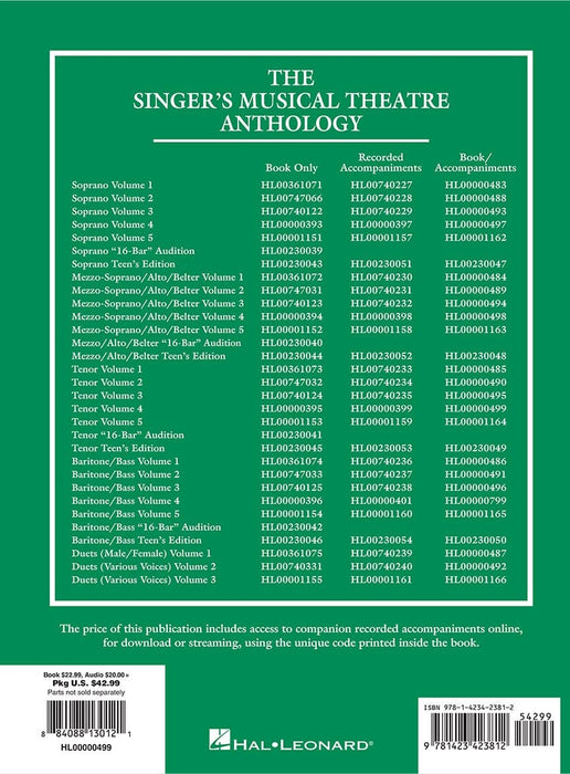 The Singer's Musical Theatre Anthology: Tenor, Volume 4 Book/Online Audio | 小雅音樂 Hsiaoya Music
