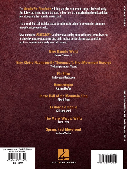 Classical Themes Mandolin Play-Along Volume 11 古典 曼陀林琴 | 小雅音樂 Hsiaoya Music