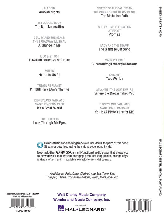 Disney Greats for Horn Instrumental Play-Along Pack 法國號 | 小雅音樂 Hsiaoya Music
