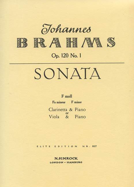 Sonata 1 In F Minor op. 120/1 布拉姆斯 奏鳴曲 小調 豎笛 1把以上加鋼琴 博浩版 | 小雅音樂 Hsiaoya Music