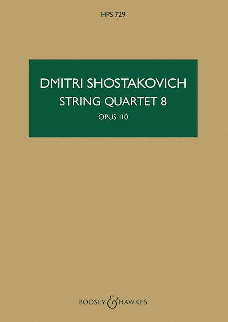 String Quartet No. 8 op. 110 蕭斯塔科維契．德米特里 弦樂四重奏 總譜 博浩版 | 小雅音樂 Hsiaoya Music