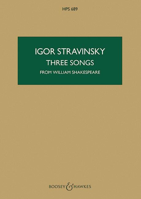 Three Songs from William Shakespeare 斯特拉溫斯基．伊果 歌 總譜 博浩版 | 小雅音樂 Hsiaoya Music