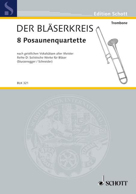 8 Posaunenquartette nach geistlichen Vokalsätzen alter Meister 長號 一把以上 朔特版 | 小雅音樂 Hsiaoya Music