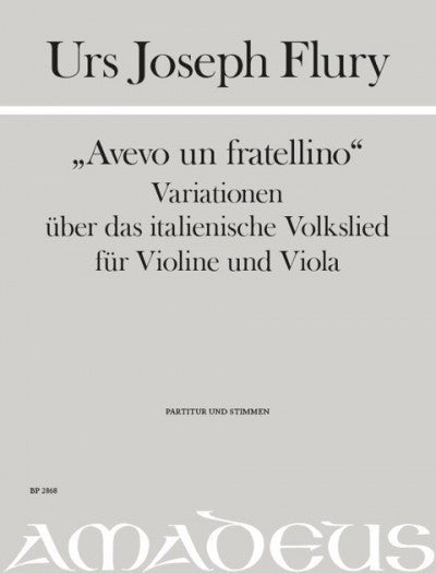 "Avevo un fratellino" Variationen über das italienische Volkslied in F-dur (2020) für Violine und Viola 弦樂二重奏 中提琴 | 小雅音樂 Hsiaoya Music