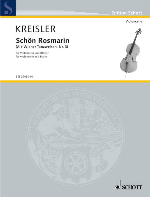 Schön Rosmarin Alt-Wiener Tanzweisen III 克萊斯勒 美麗的露絲瑪琳 大提琴加鋼琴 朔特版 | 小雅音樂 Hsiaoya Music