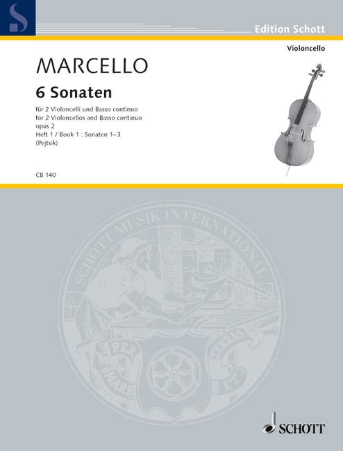 Six Sonatas Vol. 1 No. 1-3 馬爾切羅．貝內代托 奏鳴曲 大提琴加鋼琴 朔特版 | 小雅音樂 Hsiaoya Music