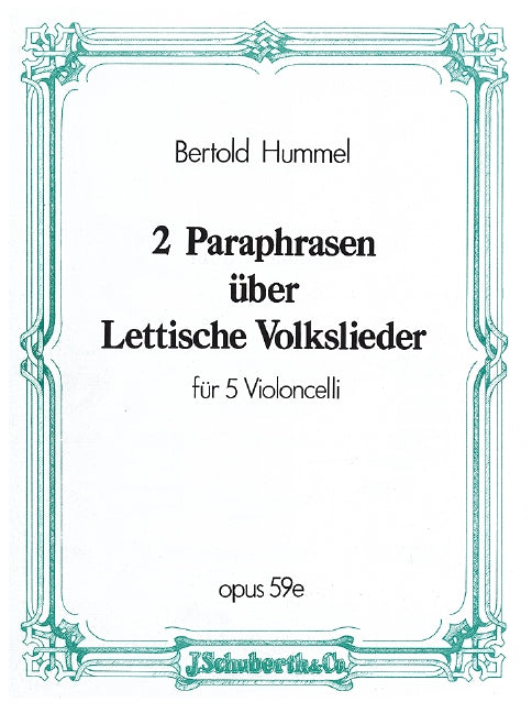 2 Paraphrasen über lettische Volkslieder op. 59e 胡麥爾．貝托爾德 模擬曲 大提琴 3把以上 朔特版 | 小雅音樂 Hsiaoya Music