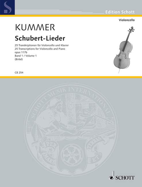 Schubert-Lieder op. 117b Band 1 25 Transcriptions for Cello and Piano 歌曲 大提琴鋼琴 大提琴加鋼琴 朔特版 | 小雅音樂 Hsiaoya Music