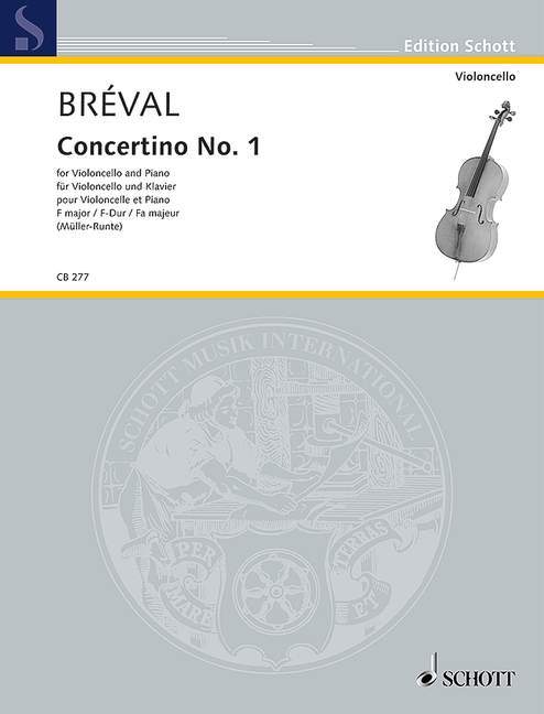 Concertino No. 1 F major 布雷瓦爾．尚－巴替斯特 小協奏曲 大調 大提琴加鋼琴 朔特版 | 小雅音樂 Hsiaoya Music