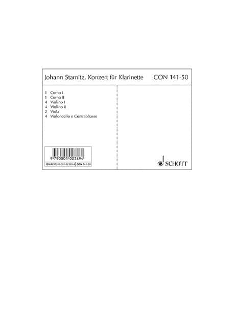 Concerto Bb major 史塔米茲．約翰 協奏曲大調 豎笛加管弦樂團 朔特版 | 小雅音樂 Hsiaoya Music