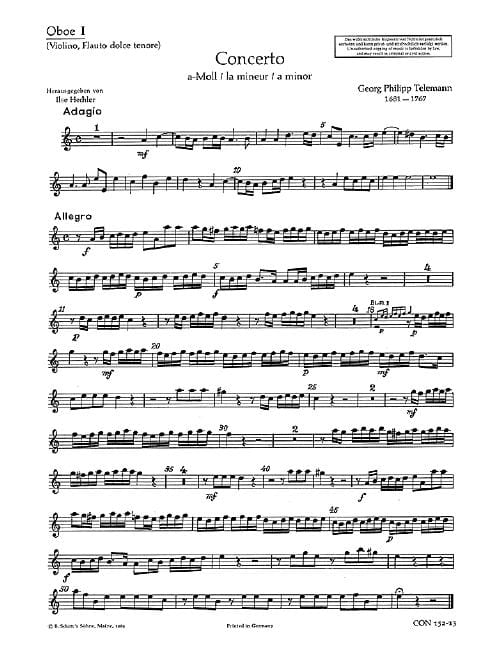 Concerto A Minor 泰勒曼 協奏曲小調 長笛加管弦樂團 朔特版 | 小雅音樂 Hsiaoya Music