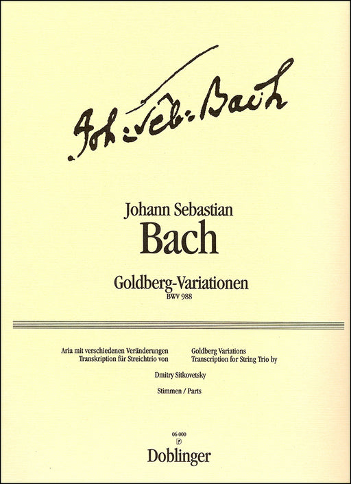 Goldberg-Variationen BWV 988 Aria mit verschiedenen Veränderungen 巴赫約翰‧瑟巴斯提安 弦樂三重奏 郭德堡變奏曲詠唱調 | 小雅音樂 Hsiaoya Music