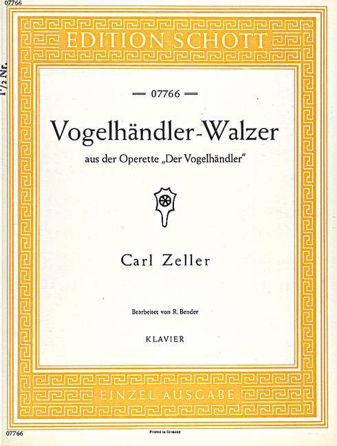 Vogelhändler-Walzer Walzer über Motive aus der Operette 策勒 動機 鋼琴獨奏 朔特版 | 小雅音樂 Hsiaoya Music