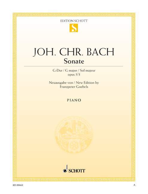 Sonata G major op. 5/3 巴赫約翰‧克里斯提安 奏鳴曲大調 鋼琴獨奏 朔特版 | 小雅音樂 Hsiaoya Music