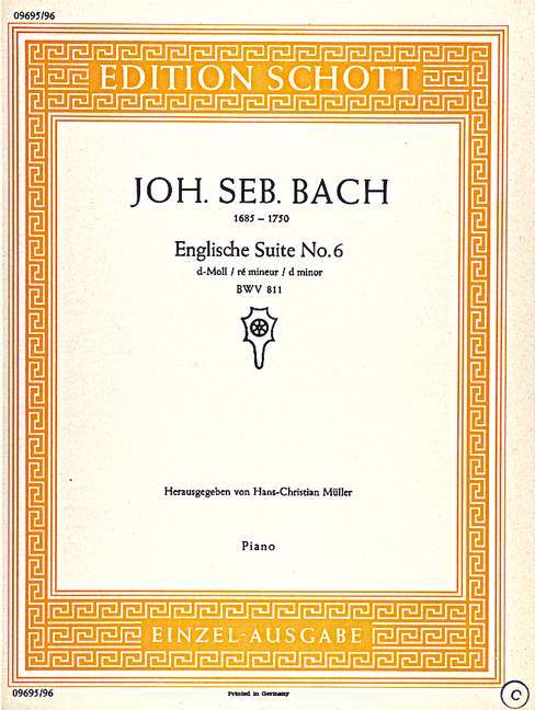 English Suite No. 6 D minor BWV 811 巴赫約翰‧瑟巴斯提安 組曲 小調 鋼琴獨奏 朔特版 | 小雅音樂 Hsiaoya Music