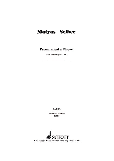 Permutazioni a Cinque 木管五重奏 朔特版 | 小雅音樂 Hsiaoya Music