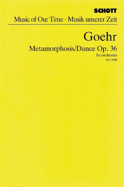 Metamorphosis / Dance op. 36 哥爾．亞力山大 變形舞曲 總譜 朔特版 | 小雅音樂 Hsiaoya Music