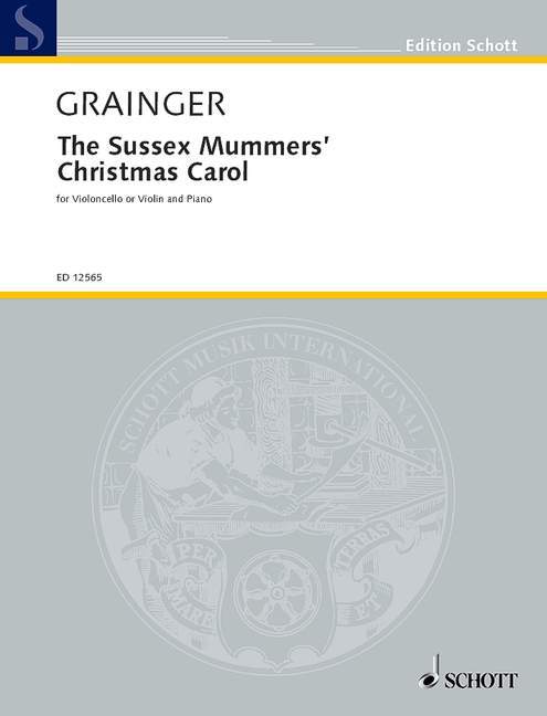 The Sussex Mummers' Christmas Carol for cello or violin and piano 葛林傑 耶誕頌歌大提琴小提琴鋼琴 大提琴加鋼琴 朔特版 | 小雅音樂 Hsiaoya Music
