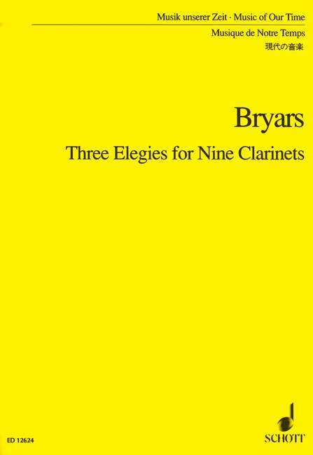 Three Elegies for Nine Clarinets 布萊亞斯 豎笛3把以上 朔特版 | 小雅音樂 Hsiaoya Music