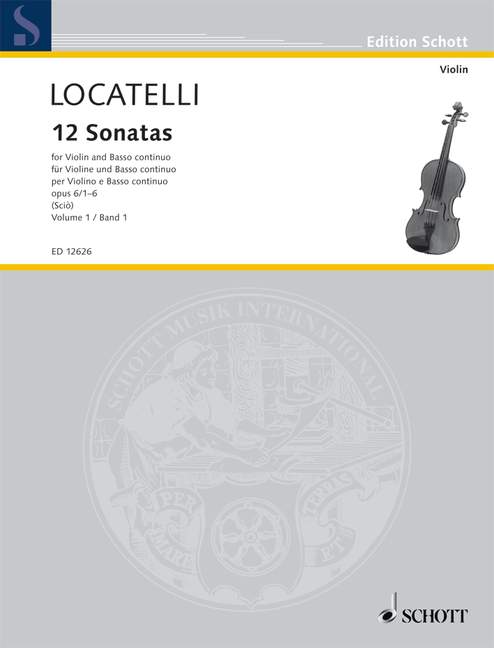 12 Sonatas op. 6/1-6 Vol. 1 No. 1-6 洛卡泰利 奏鳴曲 小提琴加鋼琴 朔特版 | 小雅音樂 Hsiaoya Music