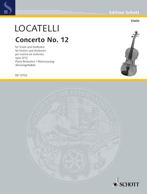 Concerto op. 3 No. 12 D Major 洛卡泰利 協奏曲 大調 小提琴加鋼琴 朔特版 | 小雅音樂 Hsiaoya Music