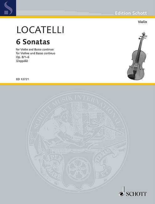 6 Sonatas op. 8/1-6 Vol. 1 for Violin and Basso continuo 洛卡泰利 奏鳴曲 小提琴 小提琴加鋼琴 朔特版 | 小雅音樂 Hsiaoya Music