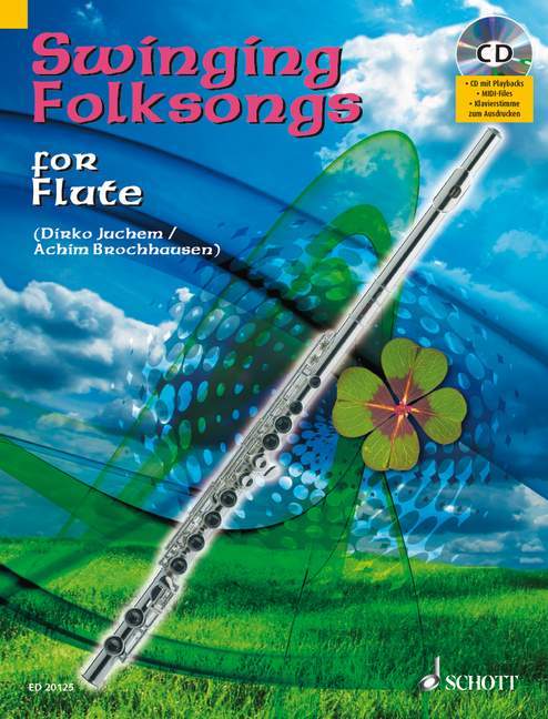 Swinging Folksongs for Flute plus CD: Full performances and Play-Along-Tracks - Piano part to print 搖擺樂 民謠長笛 鋼琴 長笛獨奏 朔特版 | 小雅音樂 Hsiaoya Music