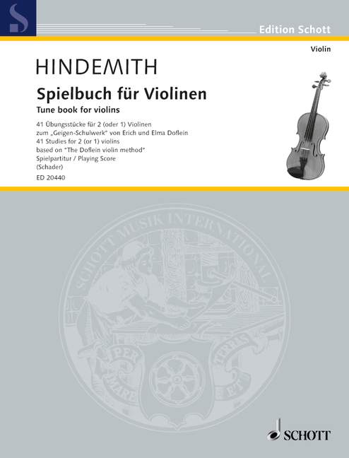 Tune book for violins 41 Studies for 2 (or 1) violins based on “The Doflein violin method“ 辛德密特 歌調 小提琴 小提琴 小提琴 雙小提琴 朔特版 | 小雅音樂 Hsiaoya Music