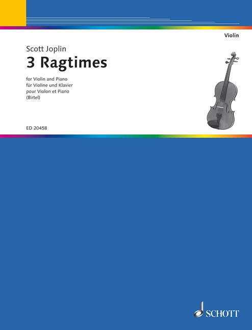 3 Ragtimes 喬普林 繁音拍子 小提琴加鋼琴 朔特版 | 小雅音樂 Hsiaoya Music
