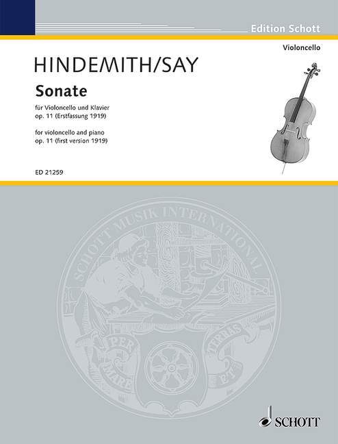 Sonata op. 11 for violoncello and piano by Paul Hindemith. First version 1919 奏鳴曲 大提琴鋼琴 大提琴加鋼琴 朔特版 | 小雅音樂 Hsiaoya Music