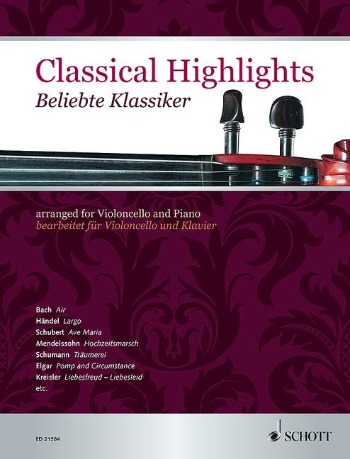 Classical Highlights arranged for Cello and Piano 古典改編大提琴鋼琴 大提琴加鋼琴 朔特版 | 小雅音樂 Hsiaoya Music