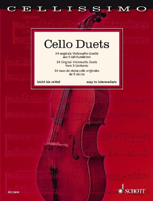 Cello Duets 34 Original Violoncello Duets from 5 Centuries 大提琴 大提琴 大提琴 2把 朔特版 | 小雅音樂 Hsiaoya Music