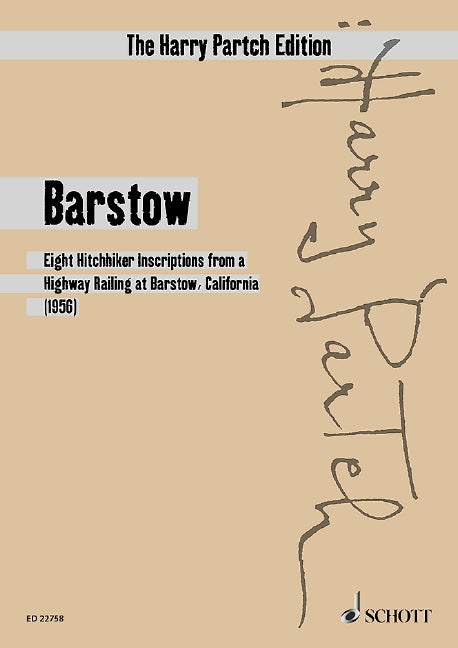 Barstow Eight Hitchhiker Inscriptions from a Highway Railing at Barstow, California 帕奇 總譜 朔特版 | 小雅音樂 Hsiaoya Music