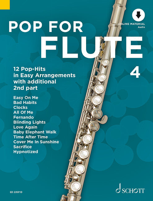 Pop For Flute 4 Vol. 4 12 Pop-Hits in Easy Arrangements 雙長笛以上 流行音樂長笛 流行音樂 編曲 朔特版 | 小雅音樂 Hsiaoya Music